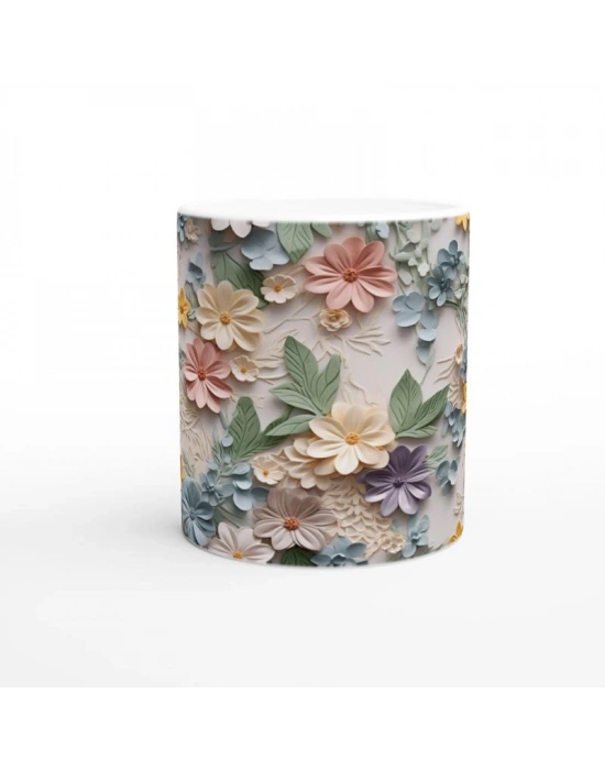 Pastel Bahar Esintisi Çiçekli Kupa Bardak