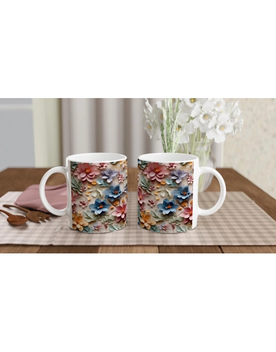 Pastel Bahar Rüyası Çiçekli Kupa Bardak