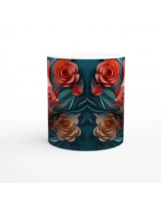 Pastel Balık Baskılı Kupa Bardak