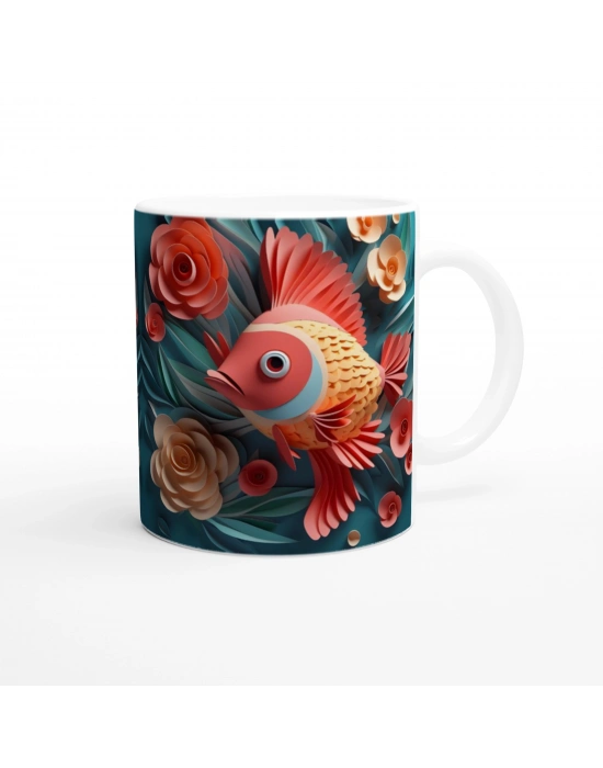 Pastel Balık Baskılı Kupa Bardak