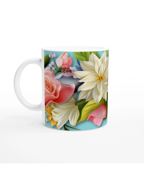 Pastel Çiçek Bahçesi Temalı Kupa Bardak