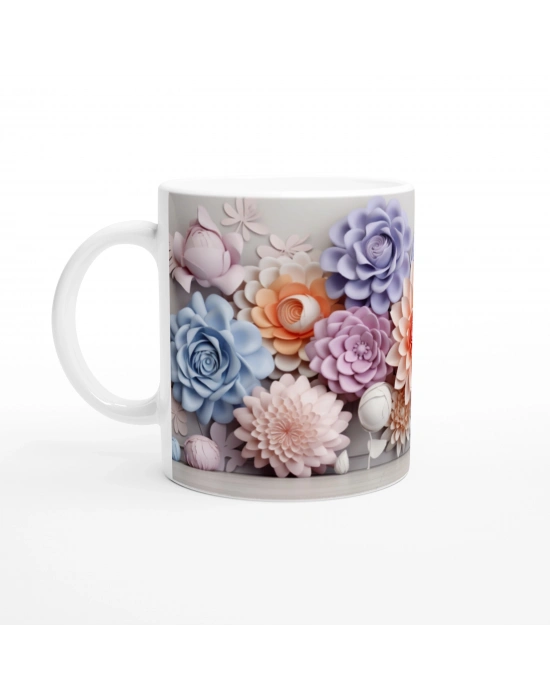 Pastel Çiçek Duvarı Kupa Bardak