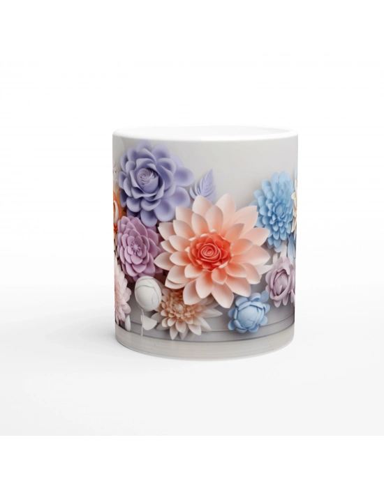 Pastel Çiçek Duvarı Kupa Bardak