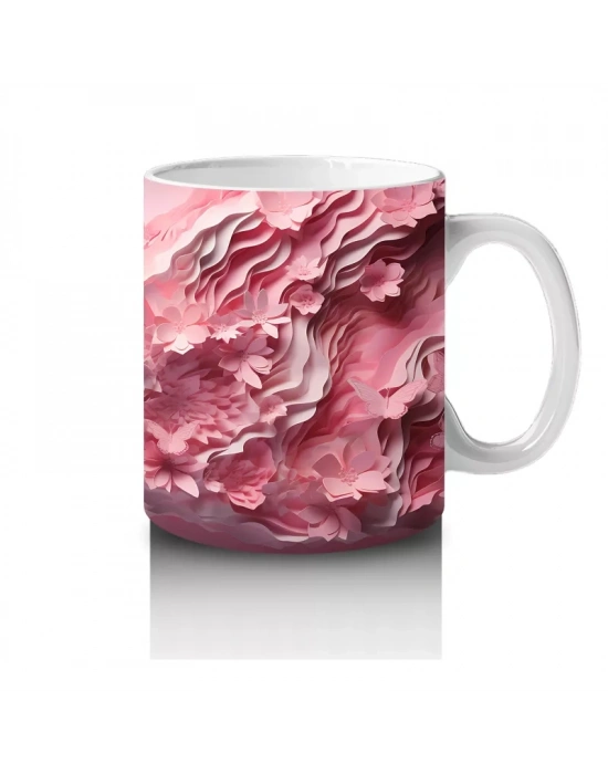 Pastel Renkli Şık Kelebek– Baskılı Kahve Kupası