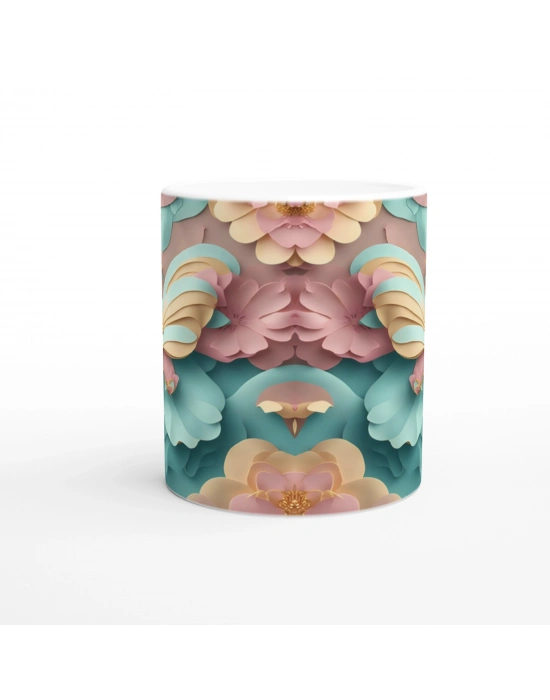 Pastel Renkli Zarif Kelebek Temalı Baskılı Kupa Bardak