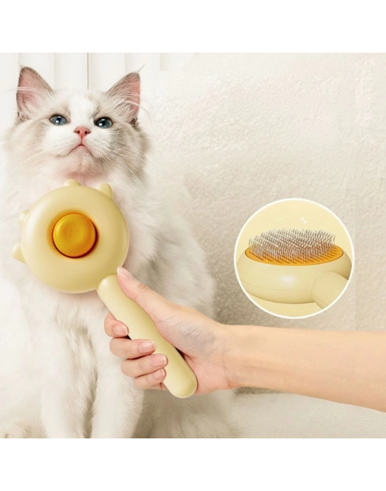 ® Pati Tasarımlı Otomatik Temizlenen Evcil Hayvan Fırçası