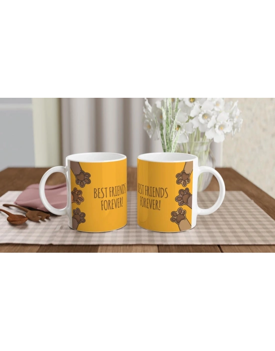 Patili Dostlar ve “Best Friends Forever” Temalı Baskılı Kupa Bardak