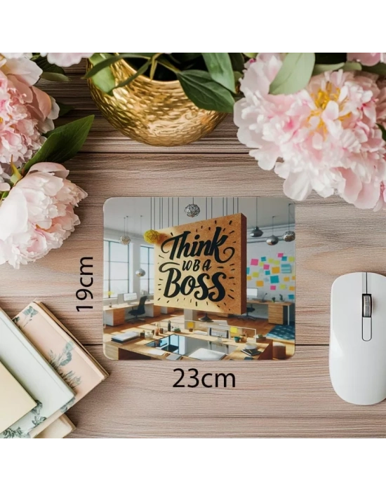 Patron Gibi Düşün Temalı Motivasyon Mousepad - 19x23 cm 2 mm Dikdörtgen İthal Baskılı Mouse Pad