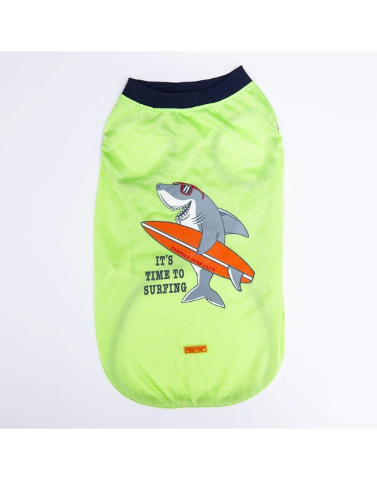 Pawstar Green Shark Büyük T-shirt 4XLarge  47X55X72 CM