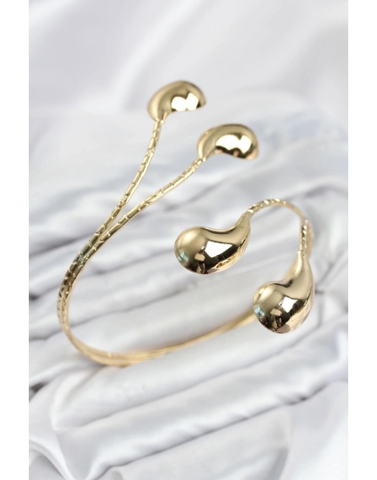 Pazu Bileklik Gold Renk Pirinç Damla Model
