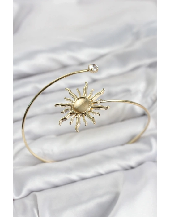 Pazu Bileklik Gold Renk Pirinç Güneş Model