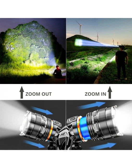 Peakstar Ps-8002 Sensörlü Zoomlu Profesyonel Şarjlı Kafa Lambası