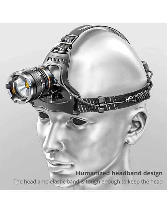 Peakstar Ps-8002 Sensörlü Zoomlu Profesyonel Şarjlı Kafa Lambası