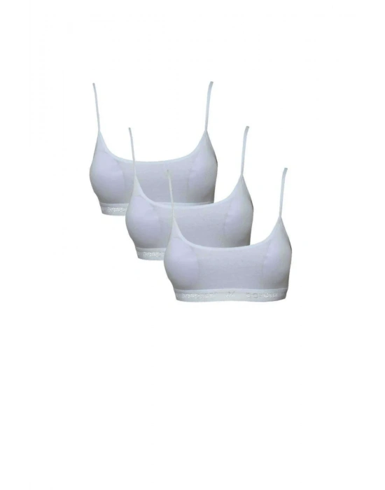 Pedli İp Askılı Beyaz Büstiyer 3 adet