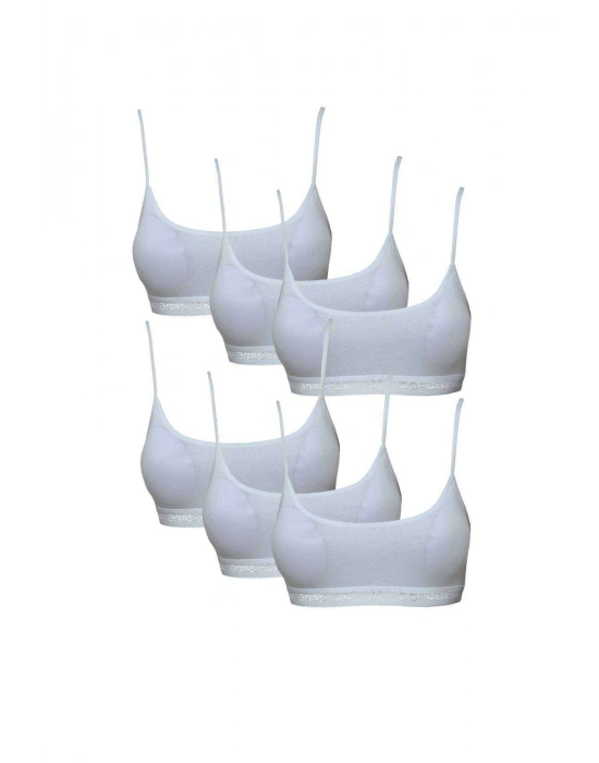 Pedli İp Askılı Beyaz Büstiyer 6 adet