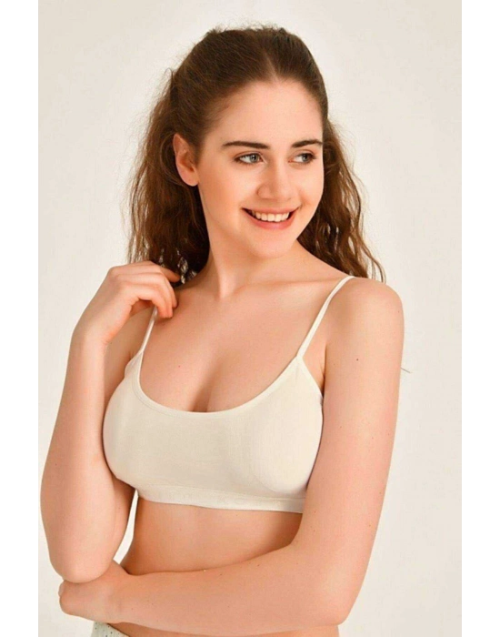 Pedli İp Askılı Beyaz Gri ve Krem Büstiyer 3 adet