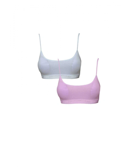 Pedli İp Askılı Beyaz ve Pembe Büstiyer 2 adet
