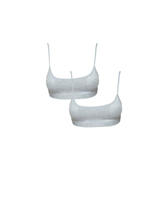 Pedli İp Askılı Gri Büstiyer 2 adet