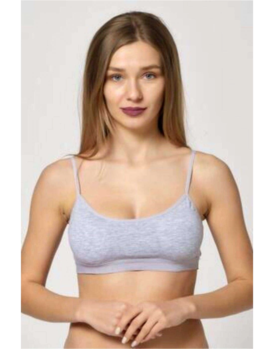 Pedli İp Askılı Gri Büstiyer 3 adet