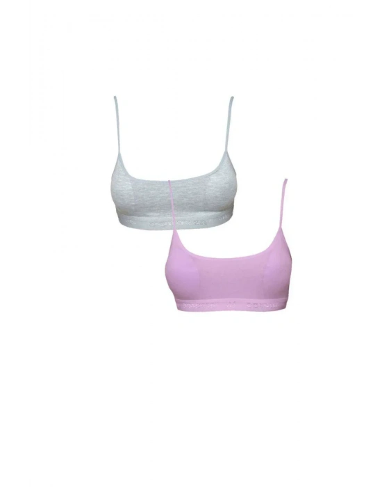 Pedli İp Askılı Gri ve Pembe Büstiyer 2 adet
