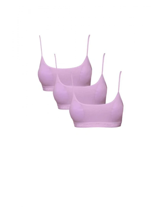Pedli İp Askılı Pembe Büstiyer 3 adet