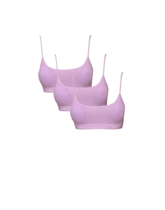 Pedli İp Askılı Pembe Büstiyer 3 adet