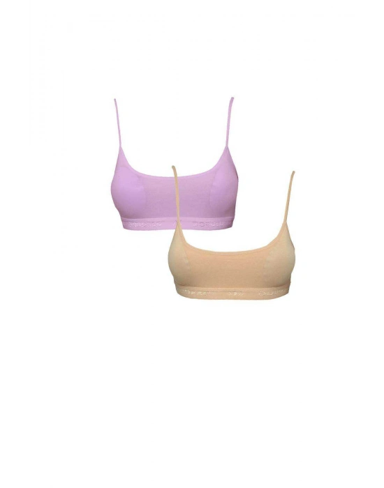 Pedli İp Askılı Pembe ve Ten Rengi Büstiyer 2 adet