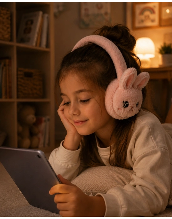 Peluş Bluetooth Kulaküstü Kulaklık Şarjlı Mikrofonlu TF Kart Destekli