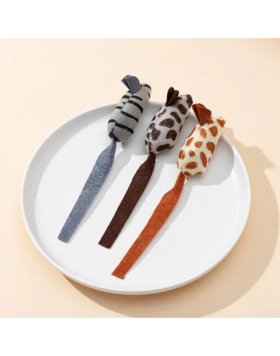 Peluş Fare Kedi Oyuncağı 3 Adet