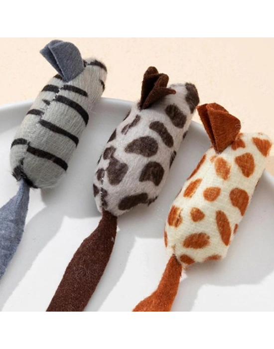 Peluş Fare Kedi Oyuncağı 3 Adet