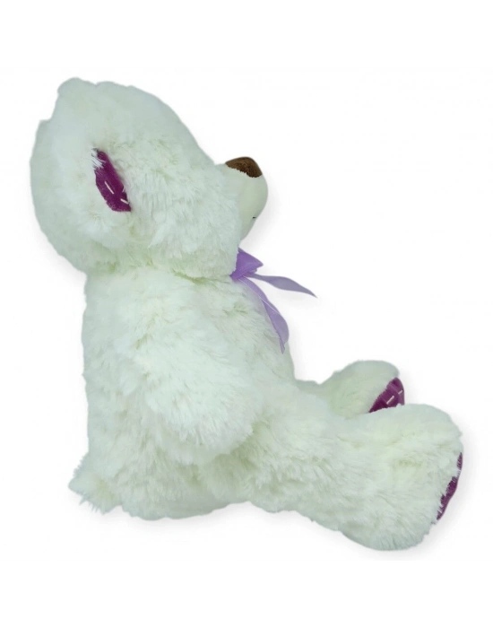 Peluş Papyonlu Ayıcık 40 cm - Beyaz
