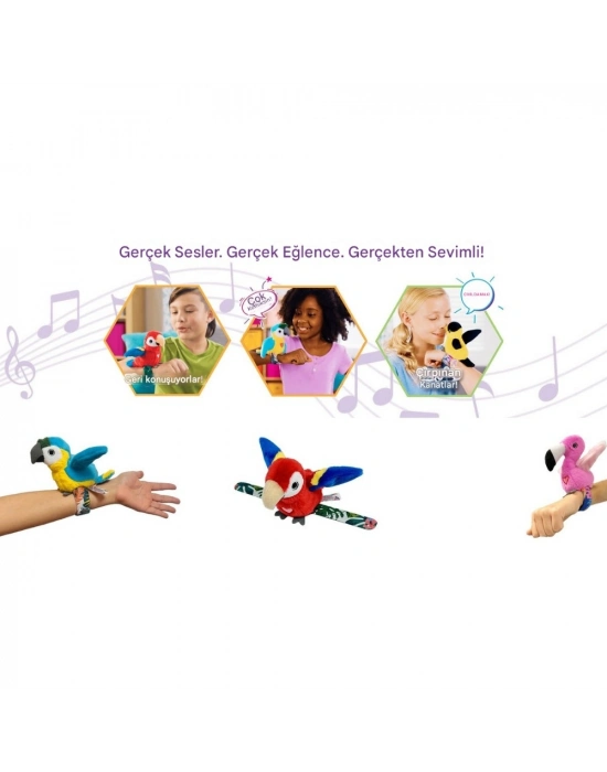 Peluş Ses Tekrarlı Hayvan Bileklik Aksesuar - Tukan Kuşu