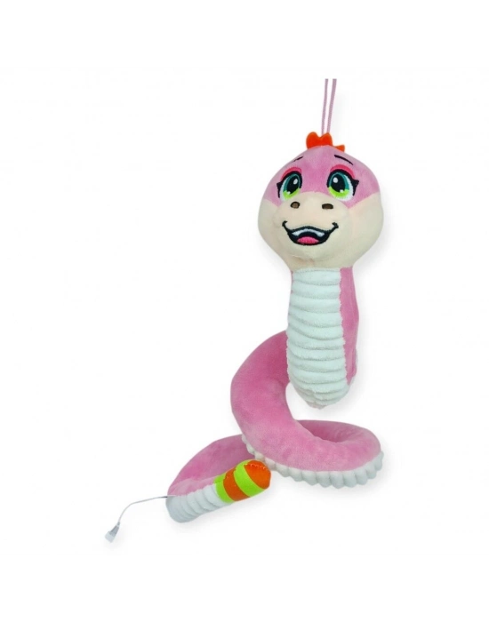 Peluş Sevimli Hayvanlar 35 cm - Pembe Çıngıraklı Yılan