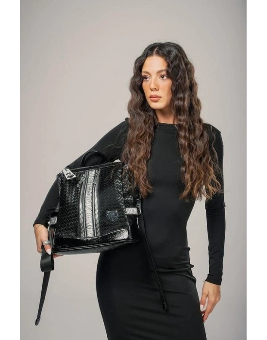 Pely Siyah Cilt Kol Ve Sırt Çantası