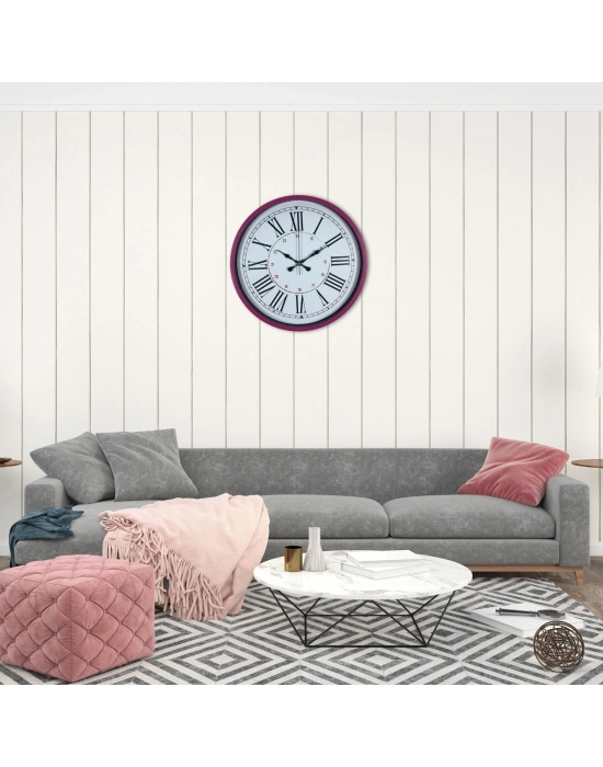 Pembe 36 Cm Dekoratif Duvar Saati