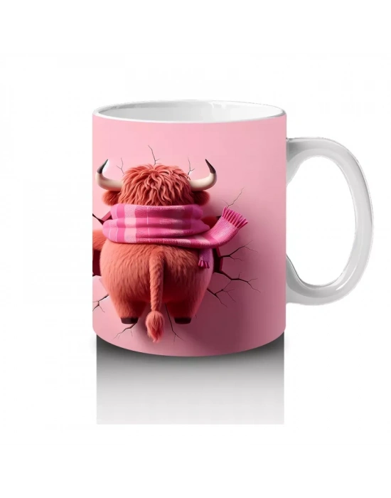 Pembe Arka Planda Oyuncak Ayıcıklar – Baskılı Kahve Kupası