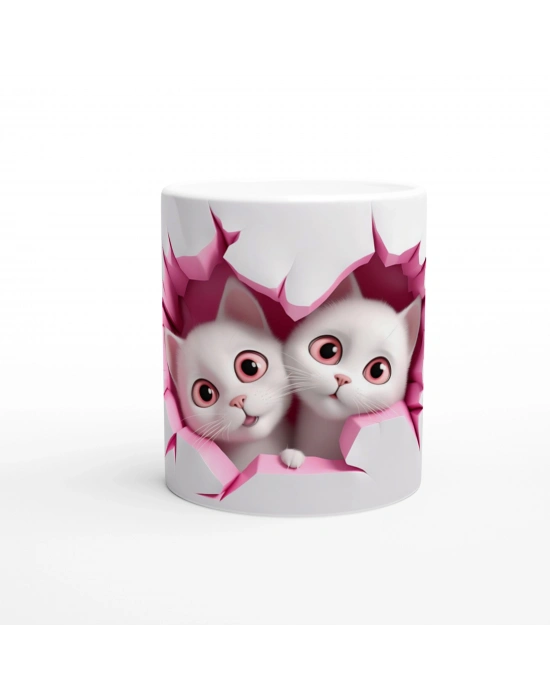 Pembe Çatlağın Ardından Bakan Sevimli Yavru Kediler Temalı Baskılı Kupa Bardak