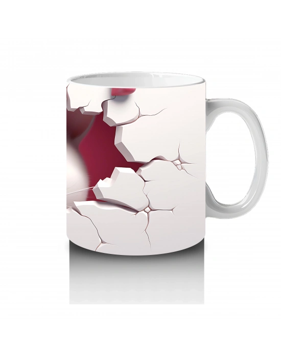 Pembe Çatlakta Bakan Sevimli Kedi Yavrusu – Baskılı Kahve Kupası