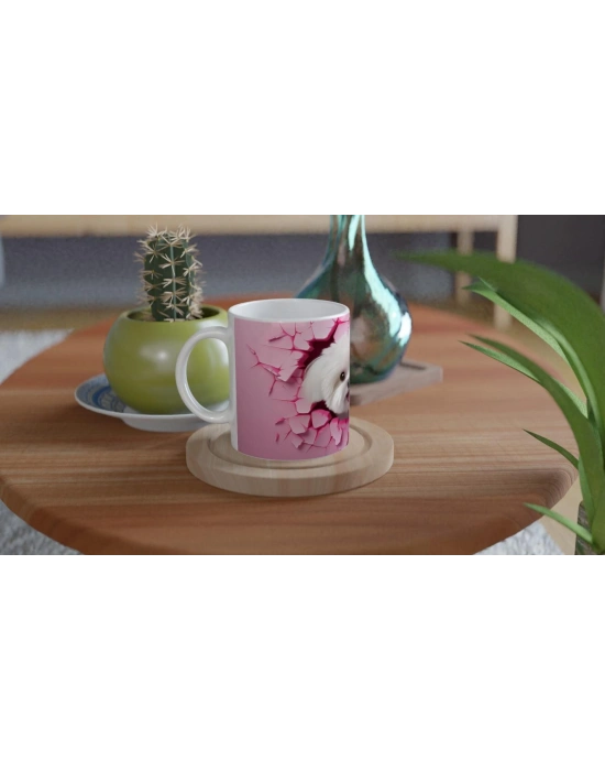 Pembe Çatlaktan Bakan Maltese Temalı Baskılı Kupa Bardak