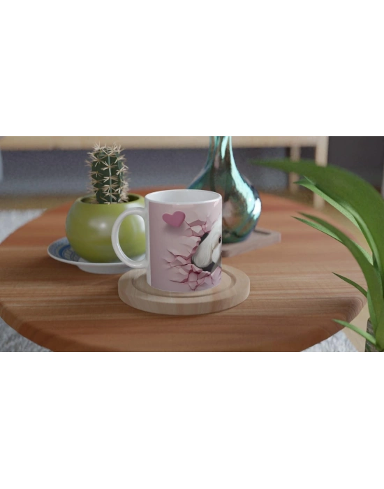 Pembe Çatlaktan Bakan Maltese Terrier Temalı Baskılı Kupa Bardak