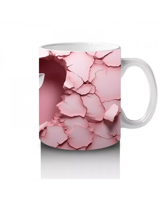 Pembe Doku Arasında Sevimli Ceylan - Baskılı Kahve Kupası