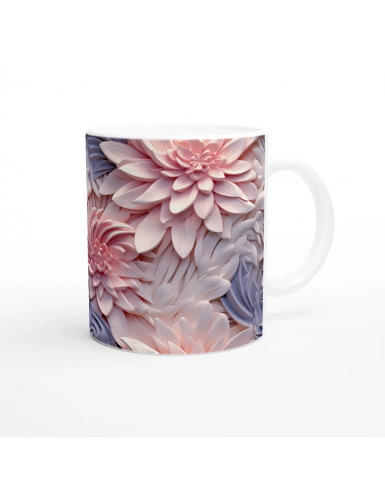 Pembe Düşler Çiçek Desenli Kupa Bardak