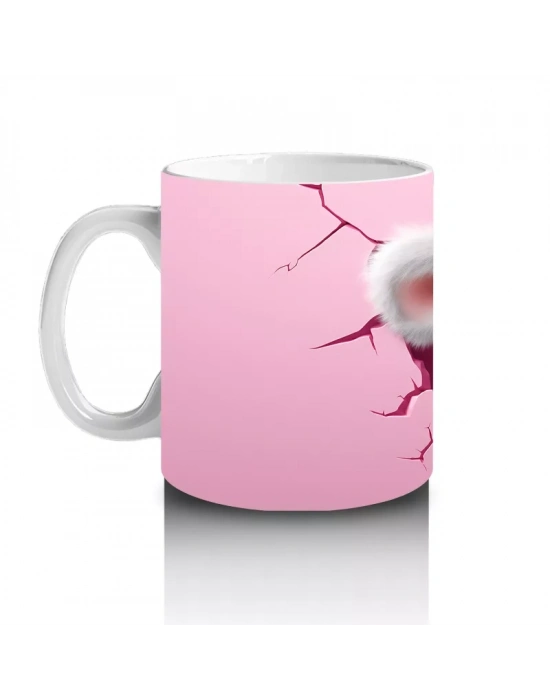 Pembe Duvar Arasından Bakan Koala Yavrusu – Baskılı Kahve Kupası