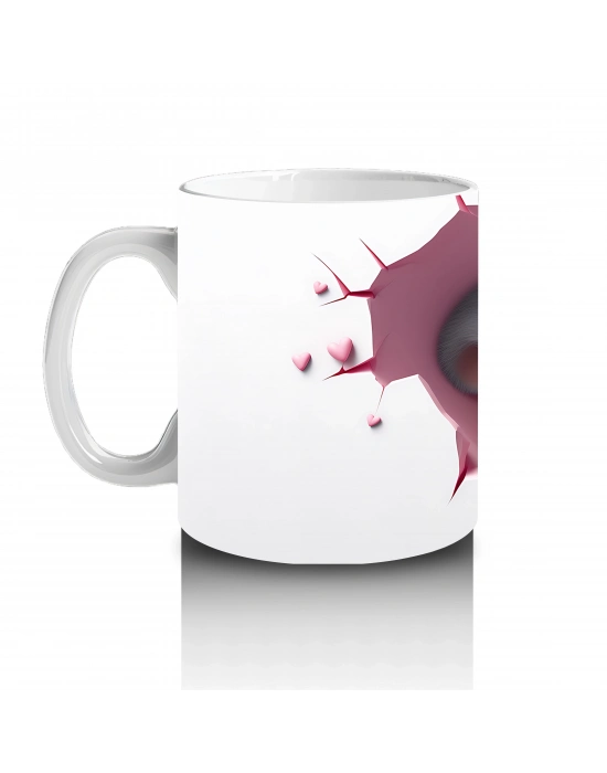 Pembe Duvarı Delen Sevimli Koala – Baskılı Kahve Kupası