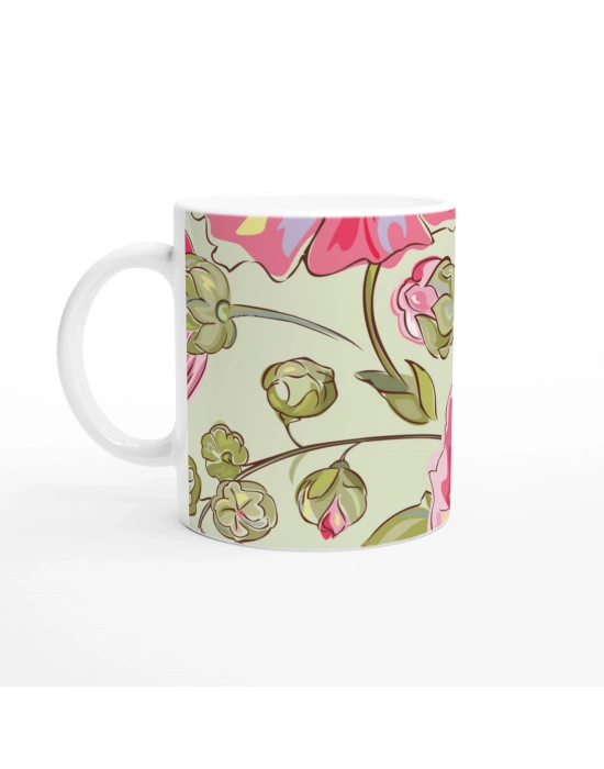 Pembe Fırça Çiçekleri Kupa Bardak