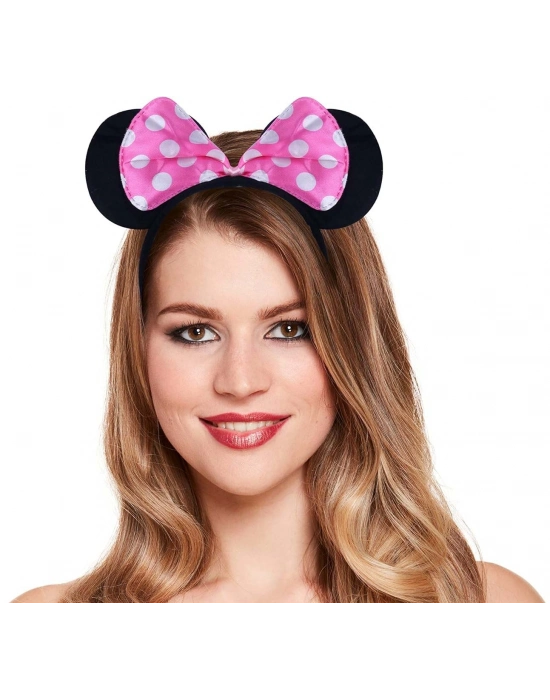 Pembe Fiyonklu Minnie Mouse Tacı Mini Kulak