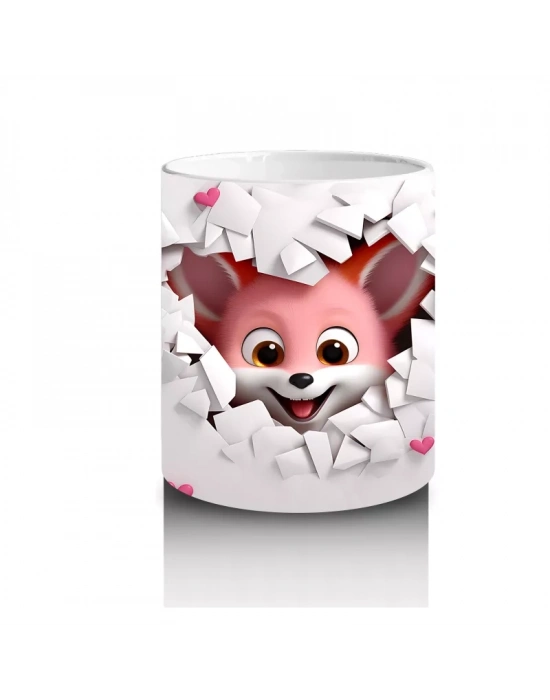 Pembe Fona Dönük Sevimli Ayıcık – Baskılı Kahve Kupası