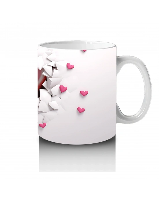 Pembe Fona Dönük Sevimli Ayıcık – Baskılı Kahve Kupası