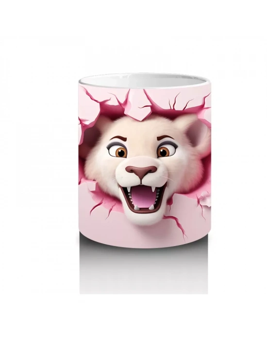 Pembe Kalplerle Süslenmiş Sevimli Köpek – Baskılı Kahve Kupası