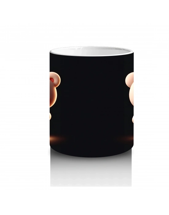 Pembe Kalpli Ayıcık ve Kız – Baskılı Kahve Kupası